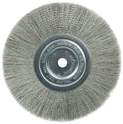 Picture of Weiler 8 X 1/2 X 5/8 Crimped Stainless Steel Wire Wheel Brush